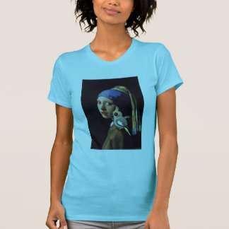 Meisje met een parelvlieger t-shirt