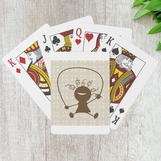 Meisje met een piek-penseelkaart pokerkaarten