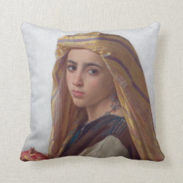 Meisje met een Pomegranaat door W.A. Bouguereau Kussen