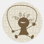 Meisje met een pompschroef ronde sticker (Voorkant)