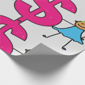 Meisje met een poppenbord cadeaupapier