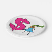 Meisje met een poppenbord papieren bordje (Gekanteld)