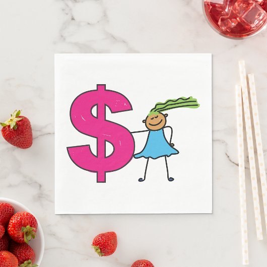 Meisje met een poppenbord servet