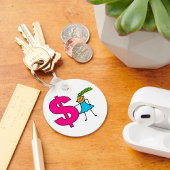 Meisje met een poppenbord sleutelhanger