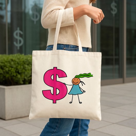 Meisje met een poppenbord tote bag