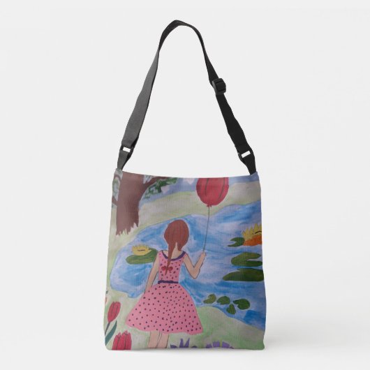 Meisje met een rode ballon crossbody tas (Achterkant)