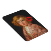 Meisje met een rode bloem in haar haar magneet (Rechterzijde)