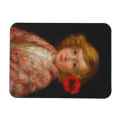 Meisje met een rode bloem in haar haar magneet (Horizontaal)