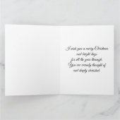 Meisje met een rode jas met een Snowman-feestdag B Kaart (Binnen)