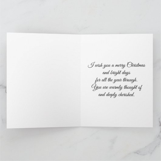 Meisje met een rode jas met een Snowman-feestdag B Kaart (Binnen)