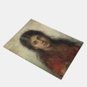 Meisje met een Rode sjah (door Alexei Harlamoff) Deurmat (Schuin)