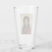 Meisje met een Rode sjah (door Alexei Harlamoff) Glas (Achterkant)