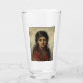 Meisje met een Rode sjah (door Alexei Harlamoff) Glas