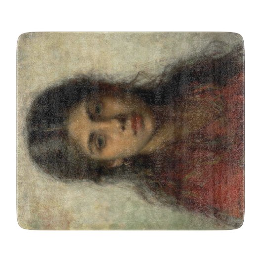 Meisje met een Rode sjah (door Alexei Harlamoff) Snijplank (Voorkant)