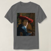 Meisje met een rood Pet 1665 Johannes Vermeer T-shirt (Design voorkant)
