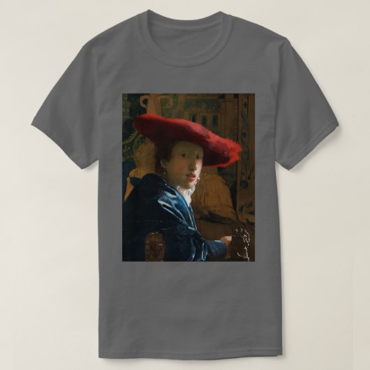 Meisje met een rood Pet 1665 Johannes Vermeer T-shirt (Design voorkant)