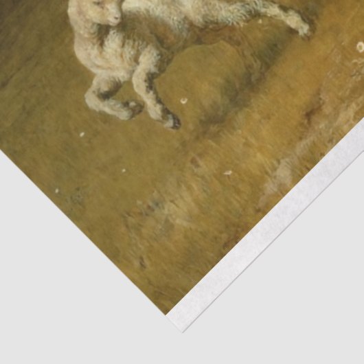 Meisje met een schaap- en leeuwenontkoppelpapier tissuepapier (Detail)