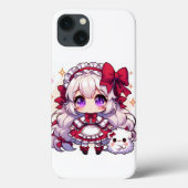 Meisje met een schattig rood lint Case-Mate iPhone case (Achterkant)