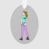 meisje met een staart ornament (achterkant)