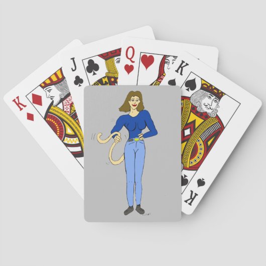 meisje met een staart pokerkaarten (Achterkant)