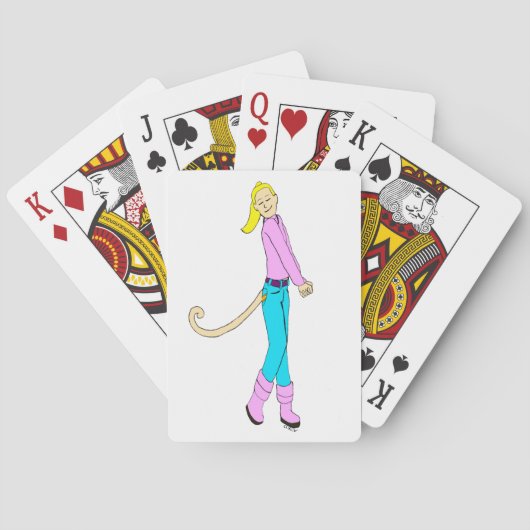 meisje met een staart pokerkaarten (Achterkant)