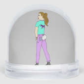 meisje met een staart sneeuwbol (Achterkant)