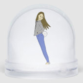 meisje met een staart sneeuwbol (Achterkant)