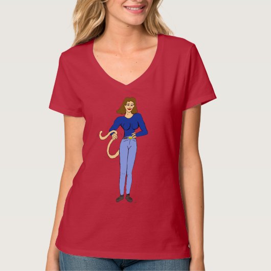 meisje met een staart t-shirt (Voorkant)