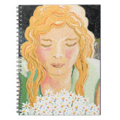 meisje met een stel daisies notitieboek (Voorkant)
