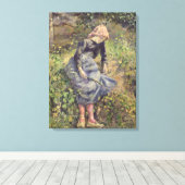 Meisje met een stok, 1881 canvas afdruk (Insitu (Houten vloer))