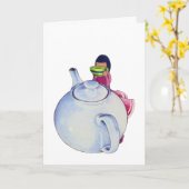 Meisje met een theekaart kaart (Gele Bloem)