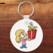 Meisje met een vaders dag cadeau Sleutelhanger (Achterkant)