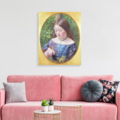 Meisje met een vlinder canvas afdruk (Insitu (Woonkamer))