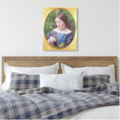 Meisje met een vlinder canvas afdruk (Insitu (Slaapkamer))