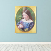 Meisje met een vlinder canvas afdruk (Insitu (Houten vloer))