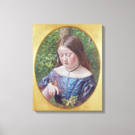 Meisje met een vlinder canvas afdruk (Voorkant)