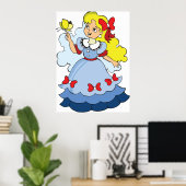 Meisje met een vlinder poster (Thuiskantoor)
