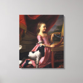 Meisje met een vogel en een hond (John Singleton C Canvas Afdruk