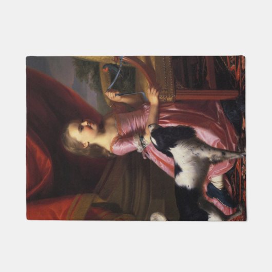 Meisje met een vogel en een hond (John Singleton C Deurmat (Voorkant)