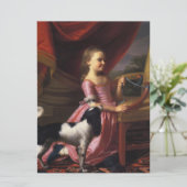 Meisje met een vogel en een hond (John Singleton C Kaart (Staand voorkant)