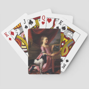 Meisje met een vogel en een hond (John Singleton C Pokerkaarten