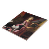 Meisje met een vogel en een hond (John Singleton C Tegeltje (Zijkant)