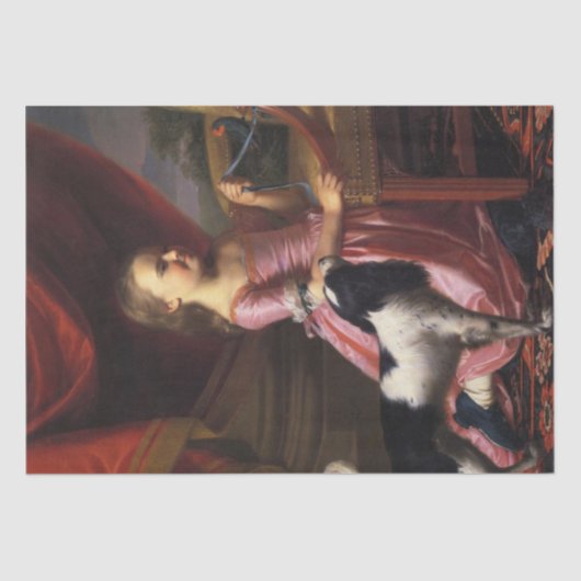Meisje met een vogel en een hond (John Singleton C Tissuepapier (Voorkant)