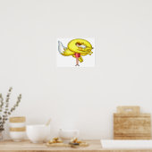 Meisje met een vosprint sjaal. poster (Keuken)