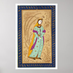 Meisje met een wijnvat en een peren uit de La Poster