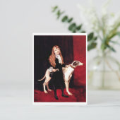 Meisje met een windhond briefkaart (Staand voorkant)