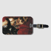 Meisje met een zwarte kat in haar armen bagagelabel (Voorkant (horizontaal))