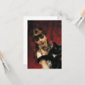 Meisje met een zwarte kat in haar armen kaart (Voorkant / Achterkant in situ)