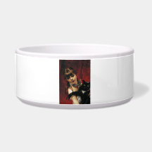 Meisje met een zwarte kat in haar armen