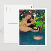 Meisje met een zwarte kat, Jessie Willcox Smith Briefkaart (Voorkant / Achterkant)